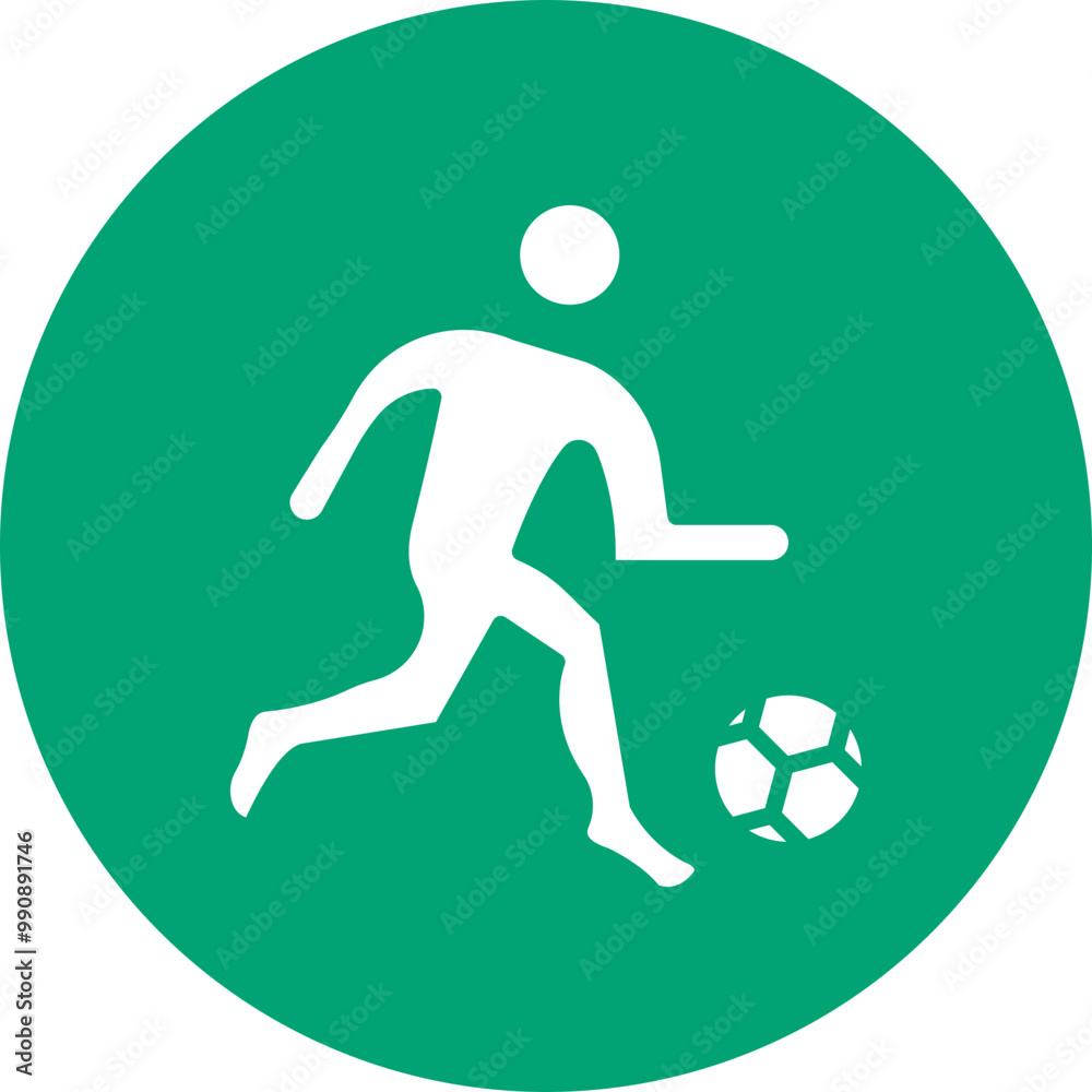 Soccer Player glyph circle icon