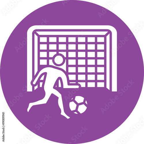 Penalty Kick glyph circle icon