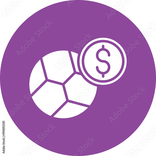 Soccer betting glyph circle icon