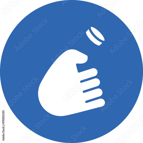 Soccer hand glyph circle icon