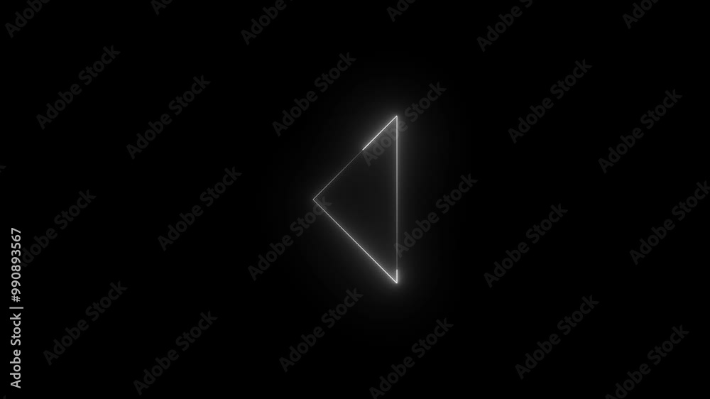 Neon flick right icon glowing black background animation Neon flick right icon glowing black background animation