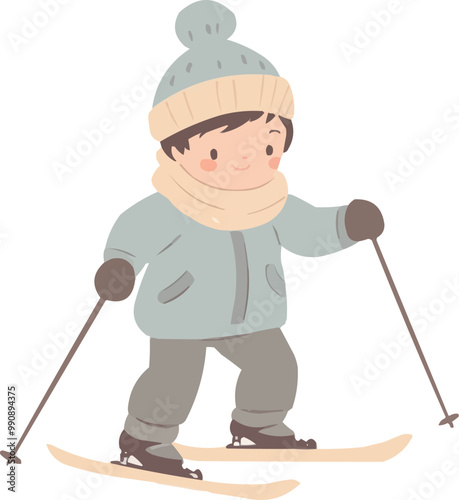 Child Enjoying Skiing