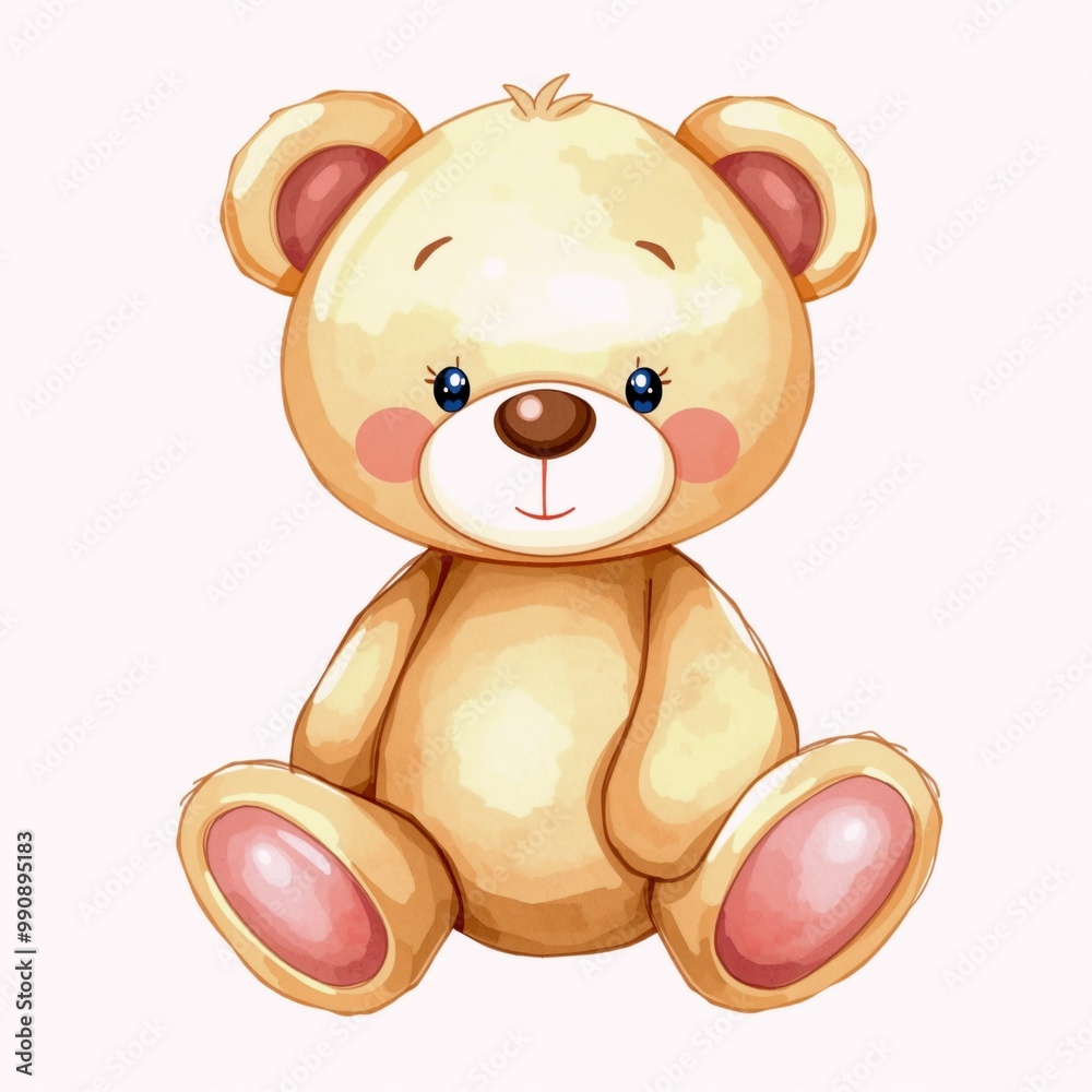 Fototapeta premium A teddy bear sitting on a white background.