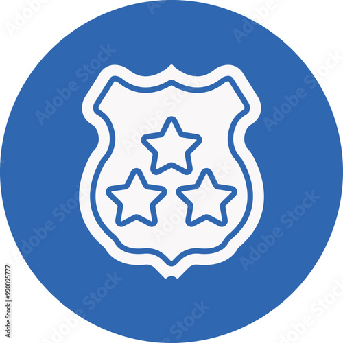 Police Badge glyph circle icon