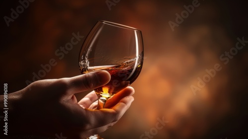 Hand Holding Glass of Vintage Port Wine