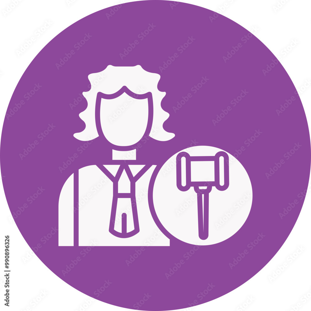 Public Defender glyph circle icon