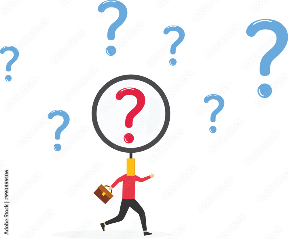 Running hand with a magnifying glass. Magnifying glass analyze question marks. Problem analysis, finding solution or discover threat. Modern vector illustration in flat style
Running hand with a magnifying glass. Magnifying glass analyze question marks. Problem analysis, finding solution or discover threat. Modern vector illustration in flat style