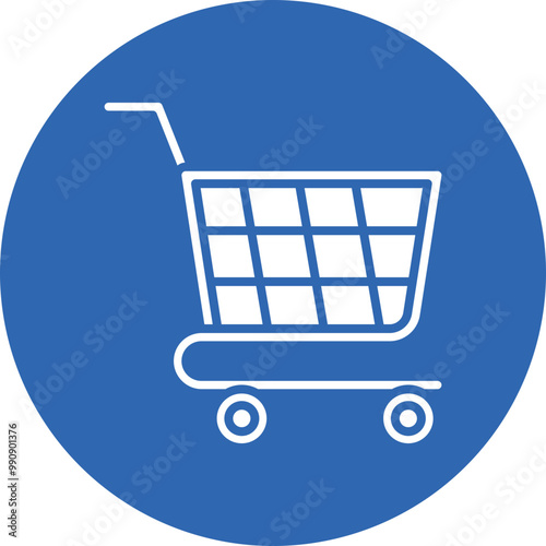 Market Trolley glyph circle icon