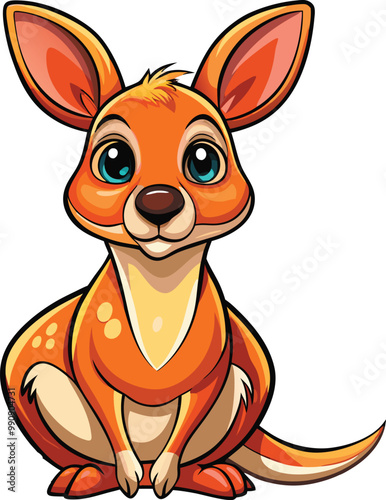Kangaroo mascot vector sticker design