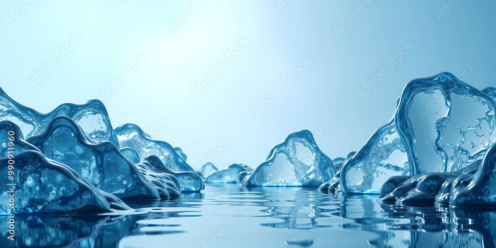 Realistic water waves in blue tones Realistic water waves in blue tones