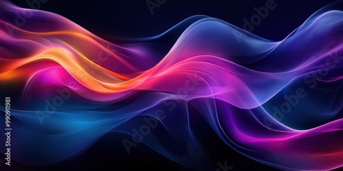 Colorful Abstract Waves Background in Shades of Topaz