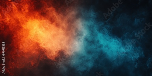 Dark Abstract Background in Orange and Blue Colors