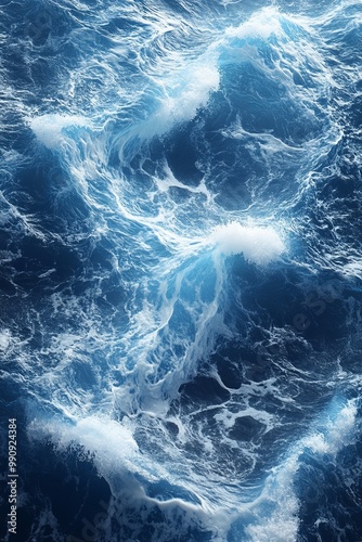 Smooth flowing Abstract water waves, peaceful, minimal aesthetic.