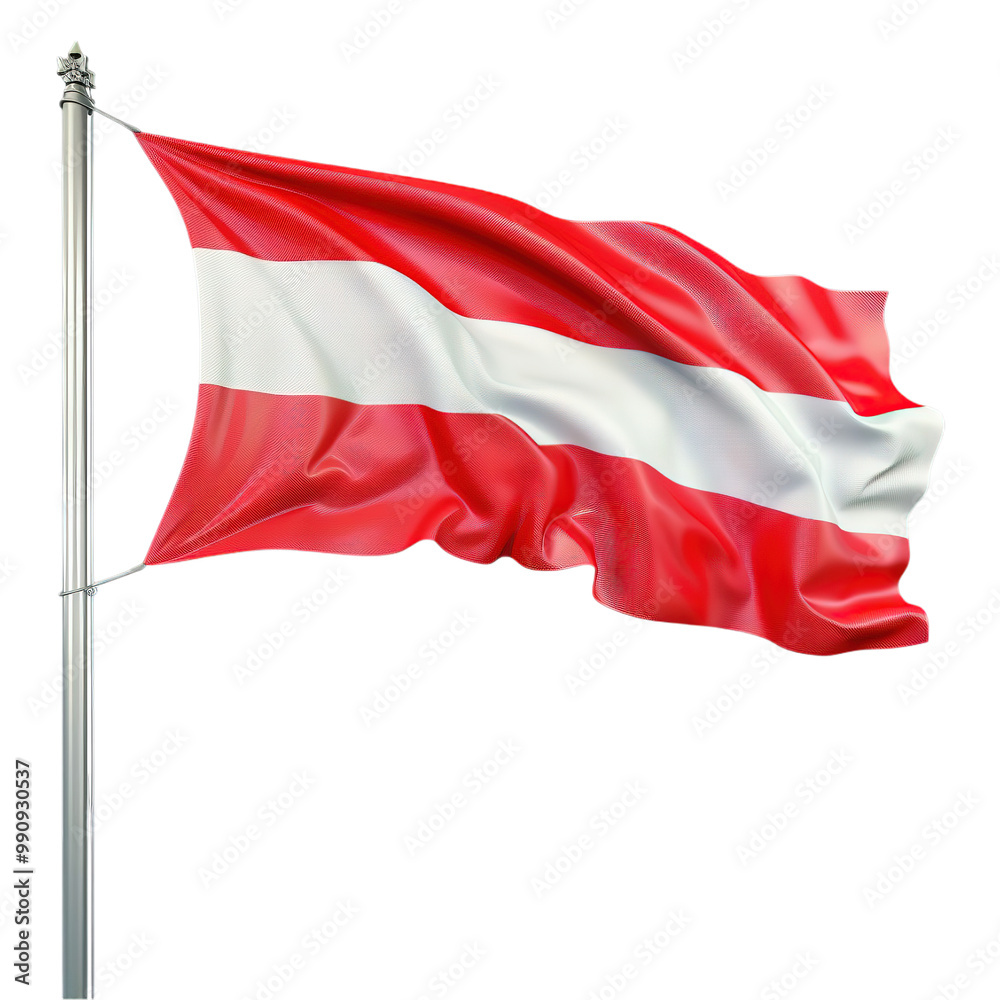 Waving Austria Flag on Transparent Background Waving Austria Flag on Transparent Background