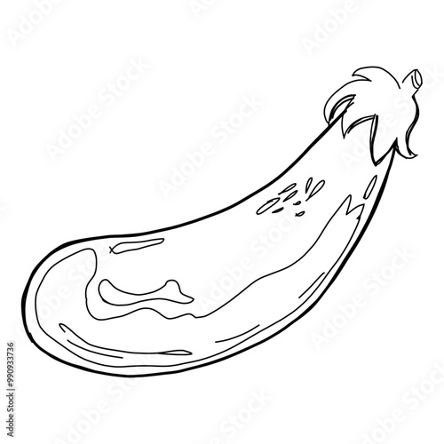 食べ物のシンプルなイラスト（なす）