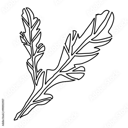 食べ物のシンプルなイラスト（葉っぱ）