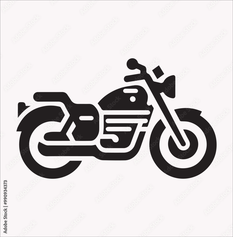 Obraz premium Motorcycle icon vector silhouette on a white background