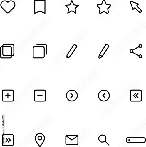 ウェブサイトで使われるベクターアイコン
