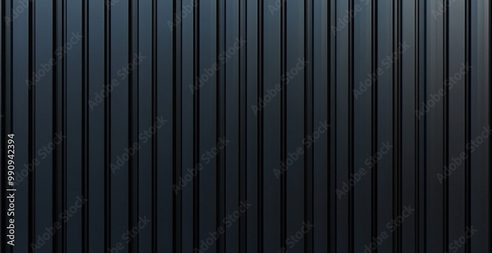 Obraz premium Black corrugated metal texture. Wall wooden vertical panels. Dark steel roof sheet. Wood siding for construction.