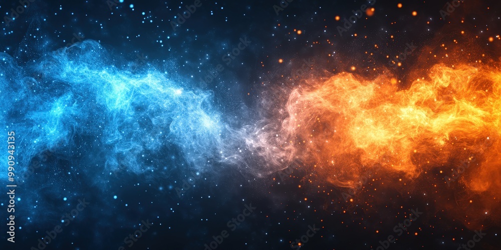 Fototapeta premium Abstract Blue and Orange Gradient Background