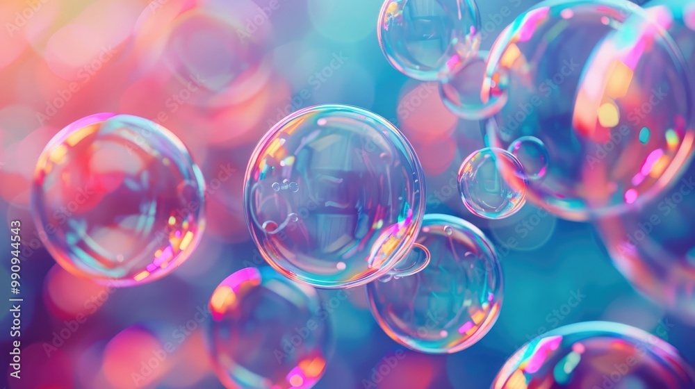 Macro view of shimmering soap bubbles Macro view of shimmering soap bubbles