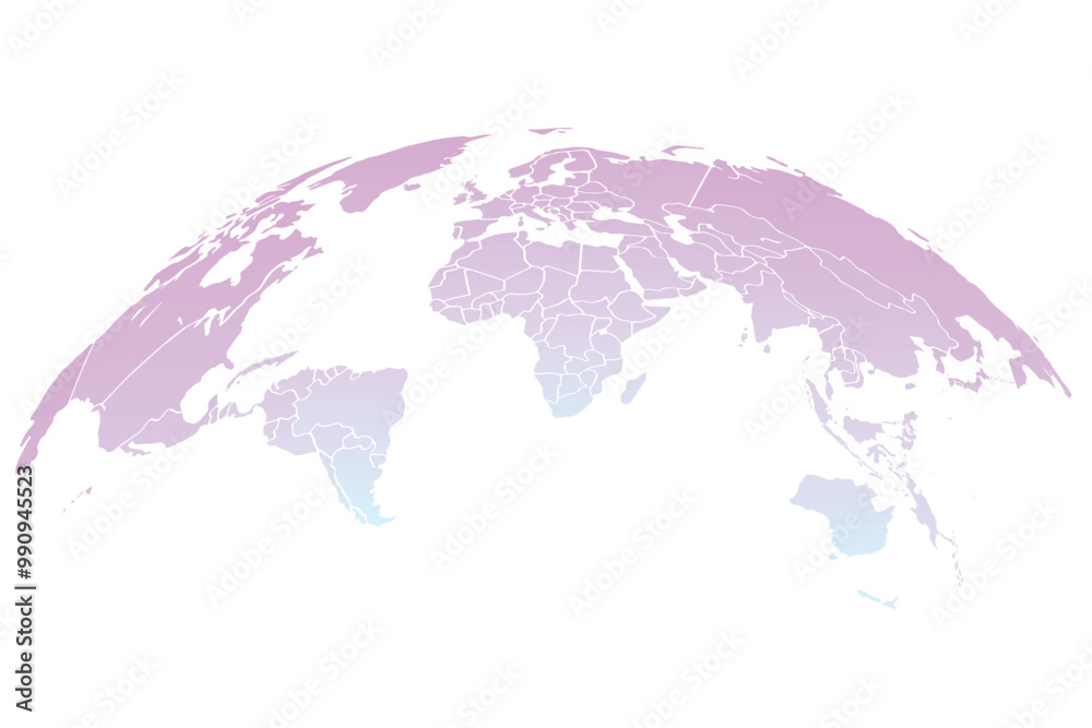 Curved world map on white background.world news and articles. Vector illustration. Curved world map on white background.world news and articles. Vector illustration.