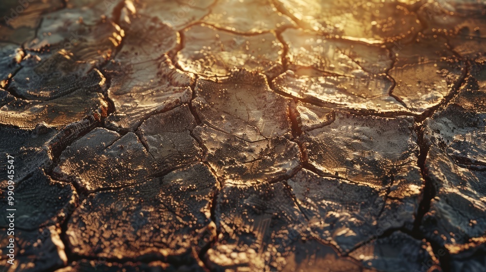 Patterns in cracked mud under sunlight Patterns in cracked mud under sunlight