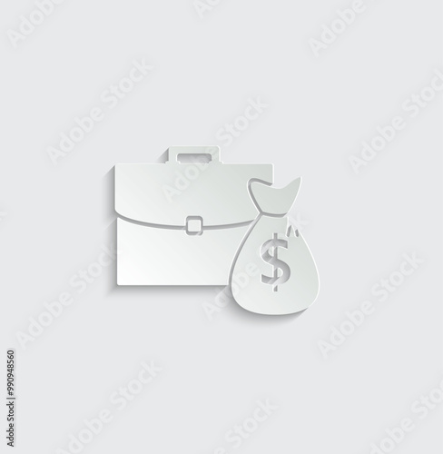 briefcase vector money business icon