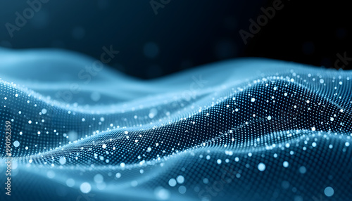 Abstract digital wave of particles. Futuristic point wave. Technology background vector. Vector illustration