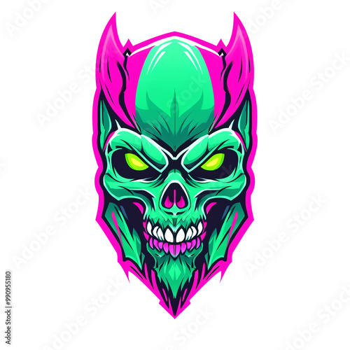 The skull logo is suitable for gaming and screen printing designs