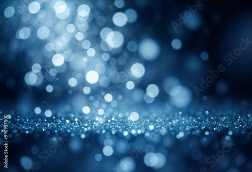 Particelle di Luce Calde e Blu con Effetto Bokeh per Atmosfera Magica photo