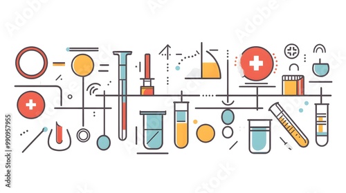 Abstract Illustration of Medical Research and Laboratory Equipment photo