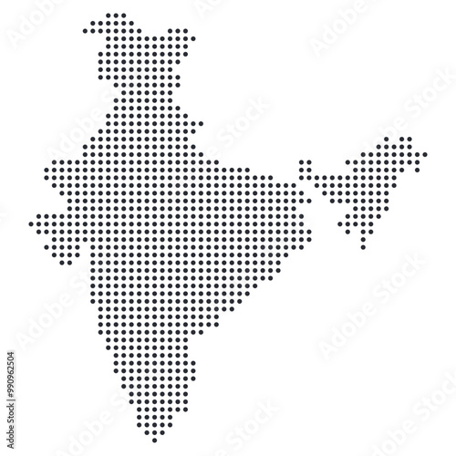 Dotted India Map Isolated E...