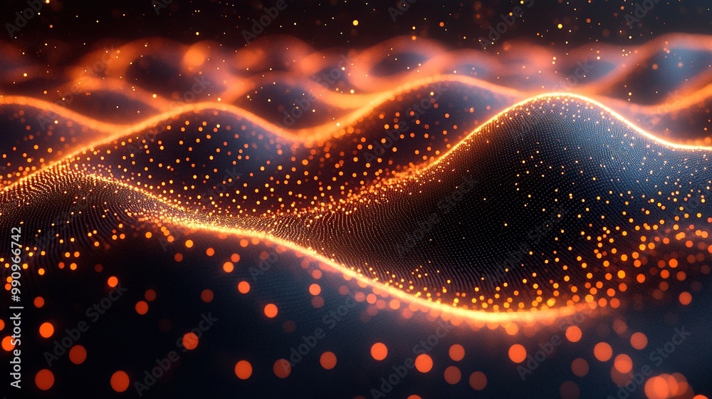 A 3D rendering of a digital abstract technology background, featuring interconnected elements in a futuristic style.