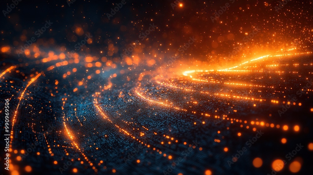 Obraz premium A 3D-rendered abstract technology background highlights data internet infrastructure concepts.