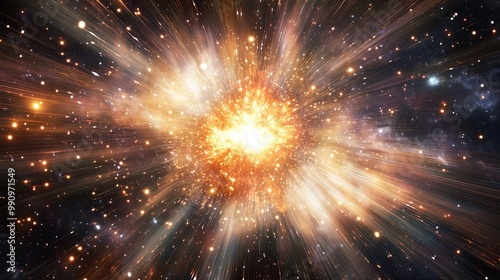 Stunning Celestial Supernova Eruption, Radiant Light Bursts and Shockwaves Expanding in the Cosmos, Space Phenomenon