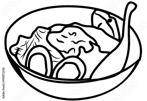 japanese food outline ramen