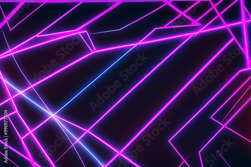 Abstract background with pink and blue neon lines.