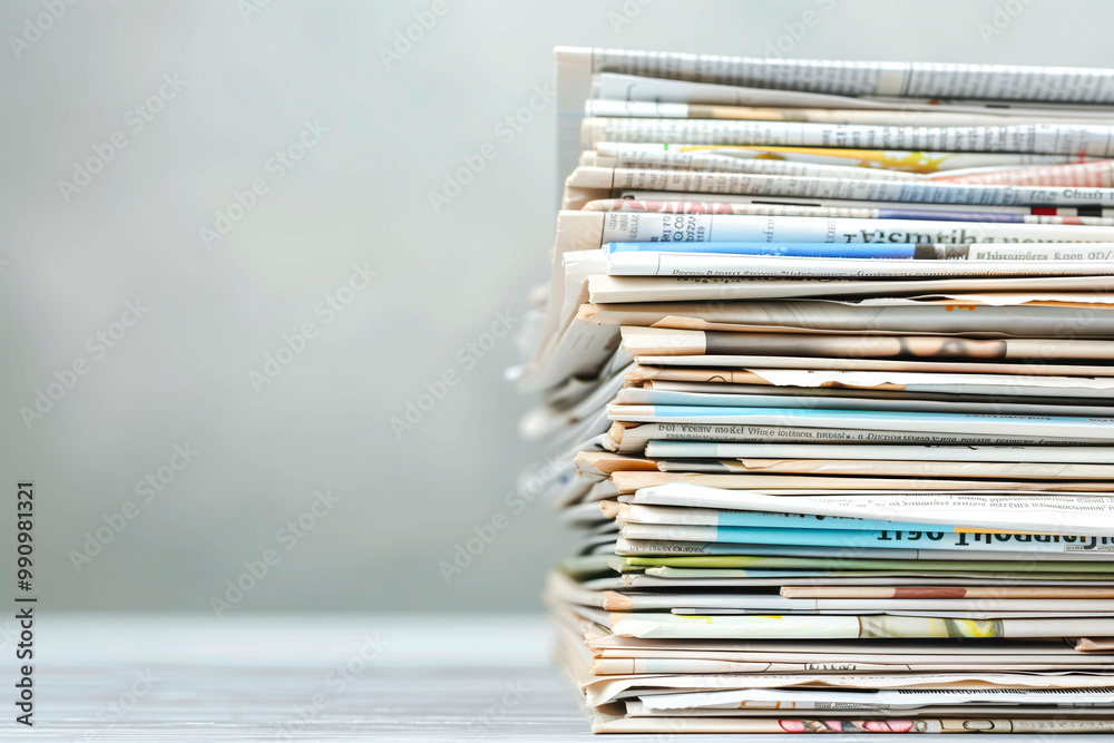 stack of newspaper with copy space stack of newspaper with copy space