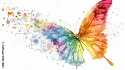 a colorful butterfly with the wings painted 