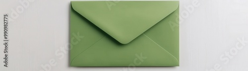 A simple green envelope placed on a light background, symbolizing communication and creativity in design.