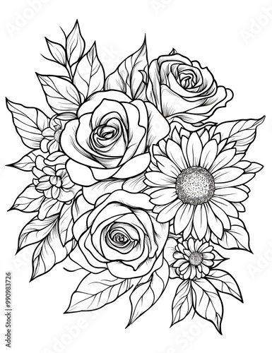 a drawing of flowers 