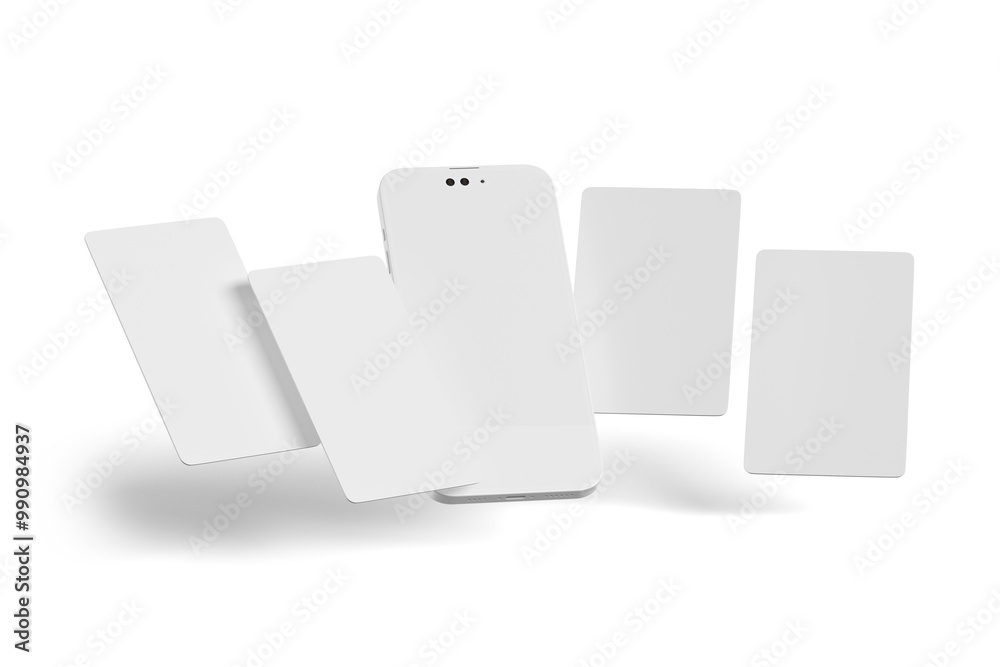 White Phone Carousel Mockup White Phone Carousel Mockup