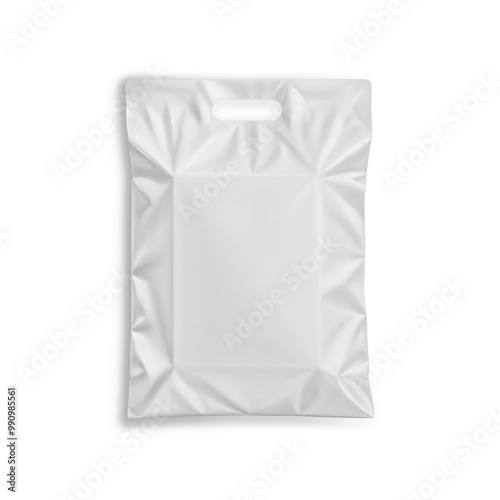 White Plastic Mailing Bag with Handle photo