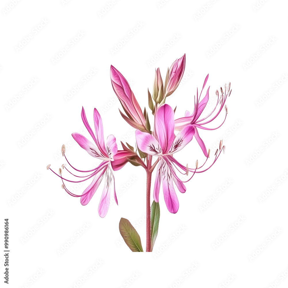 Obraz premium Pink and White Flower with Delicate Petals