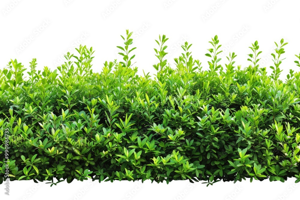Green Bush Background. Isolated White Shrub for Garden or Plant Hedge Green Bush Background. Isolated White Shrub for Garden or Plant Hedge