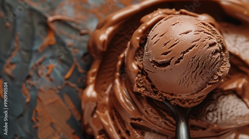 Chocolate gelato against an earthy backdrop