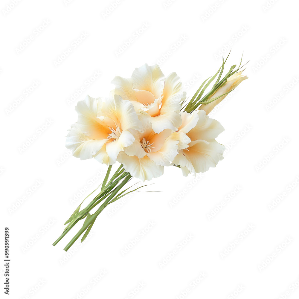 Naklejka premium Delicate Bouquet of Peach Gladiolus Flowers