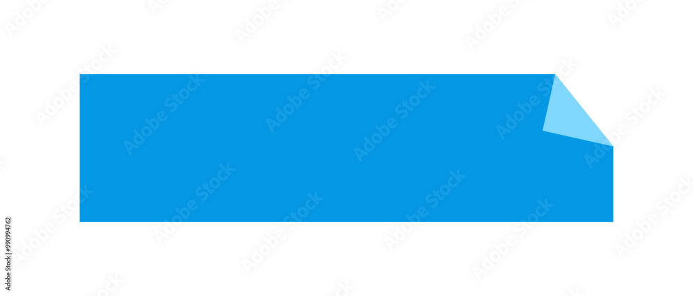 Folded empty paper pages. Glued paper wrinkled effect. Blue horizontal paper corner rolled up. Folded empty paper pages. Glued paper wrinkled effect. Blue horizontal paper corner rolled up.
