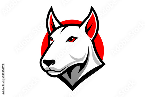 Bull Terrier head mascot logo design vector